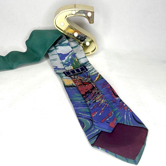 GAP Canoe Fishing Tie, 100% Silk - Picture 3 of 4